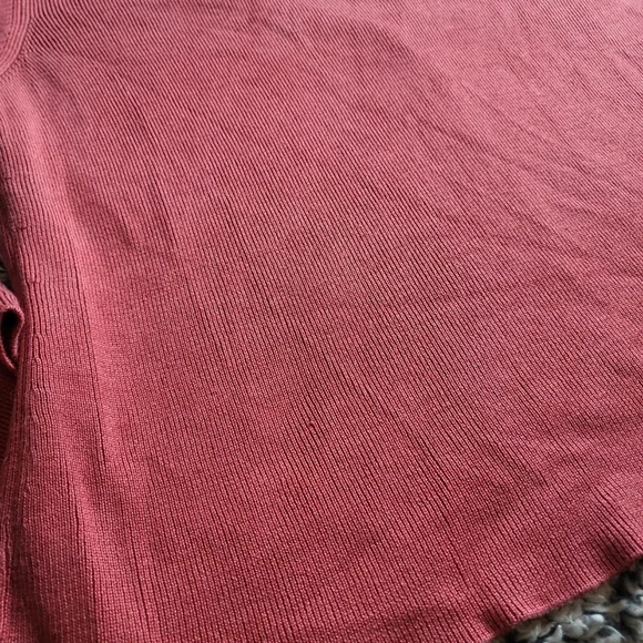 Womens L.L. Bean Sweater Cardi Silk Blend Burnt Red Cardigan Size M Indie Fall - Picture 11 of 11